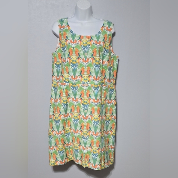 Talbots Tropical Print Shift Dress - Picture 8 of 9